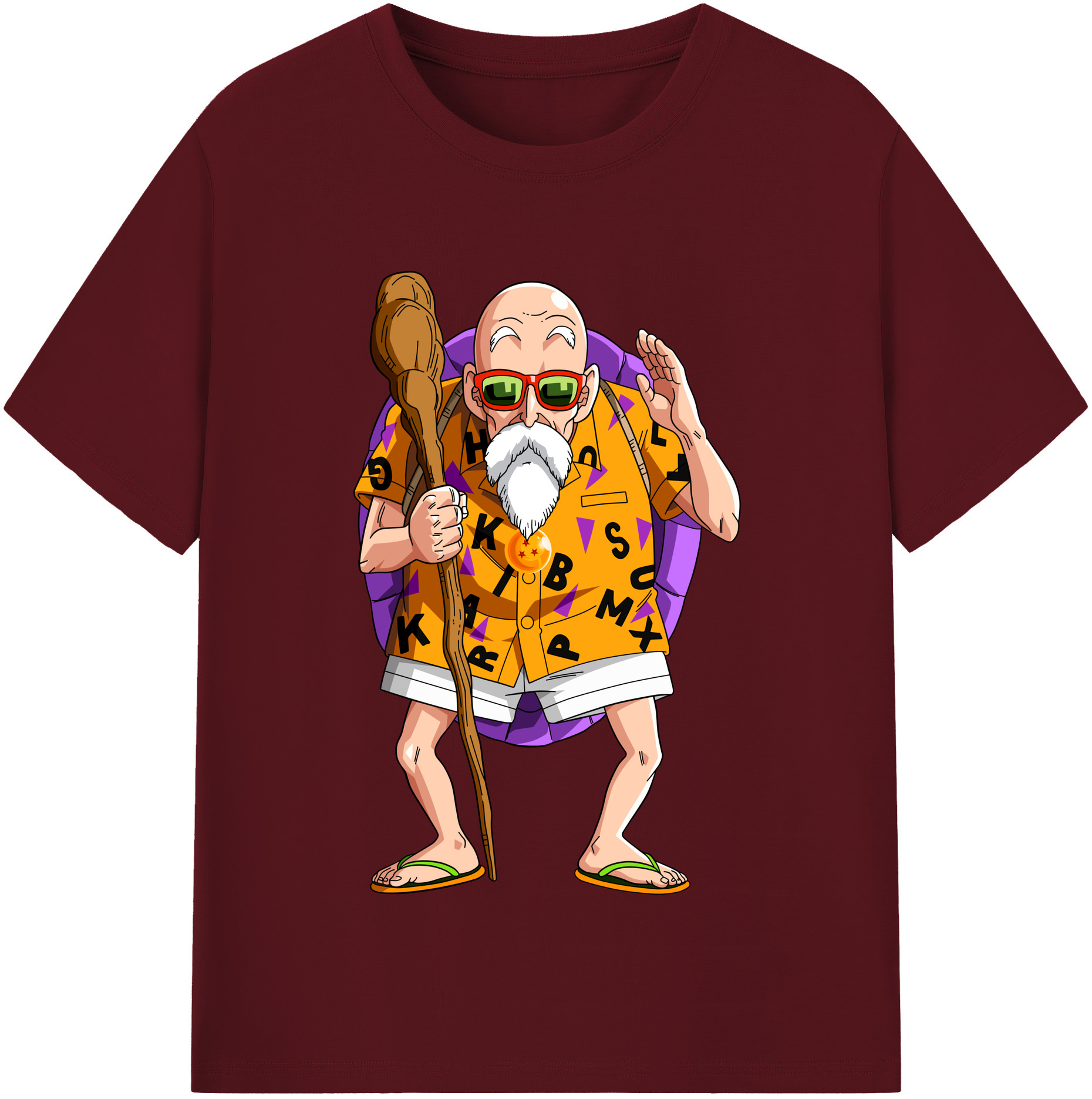 （画像用） ドラゴンボール 亀仙人（かめせんにん） DRAGON BALL Master Roshi Kame Sennin 綿100％半袖Tシャツ（フロントプリント）